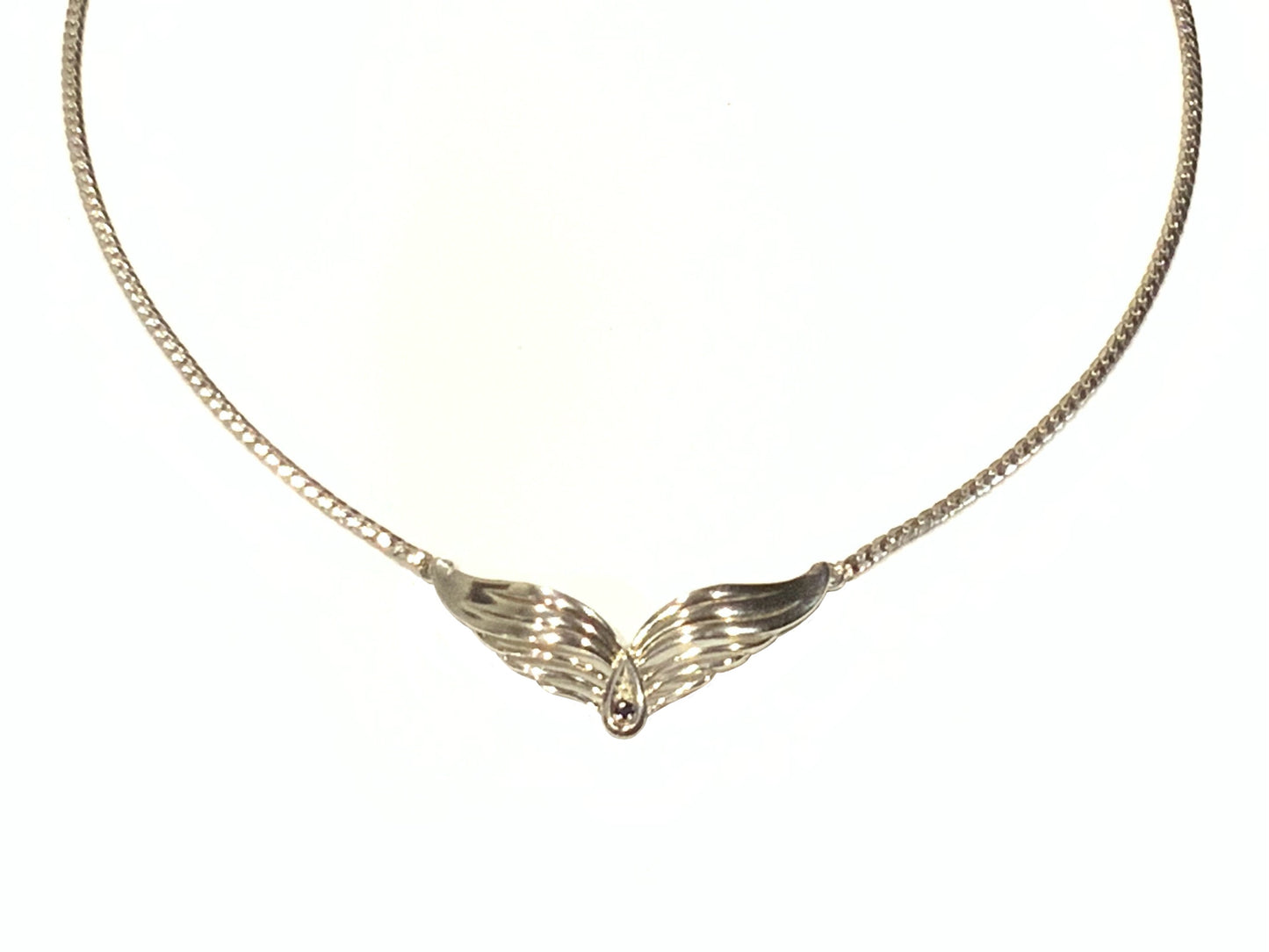 Andreas Daub 925 Sterling Silver Modernist Wings Necklace