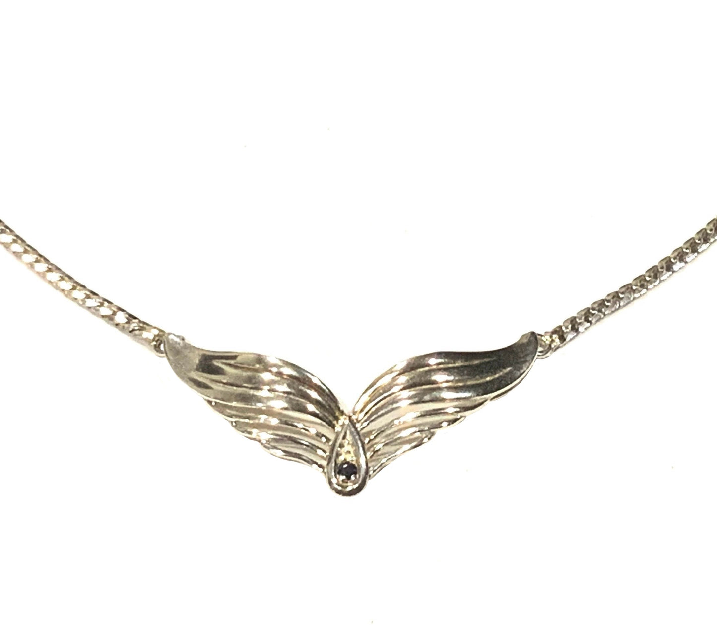 Andreas Daub 925 Sterling Silver Modernist Wings Necklace