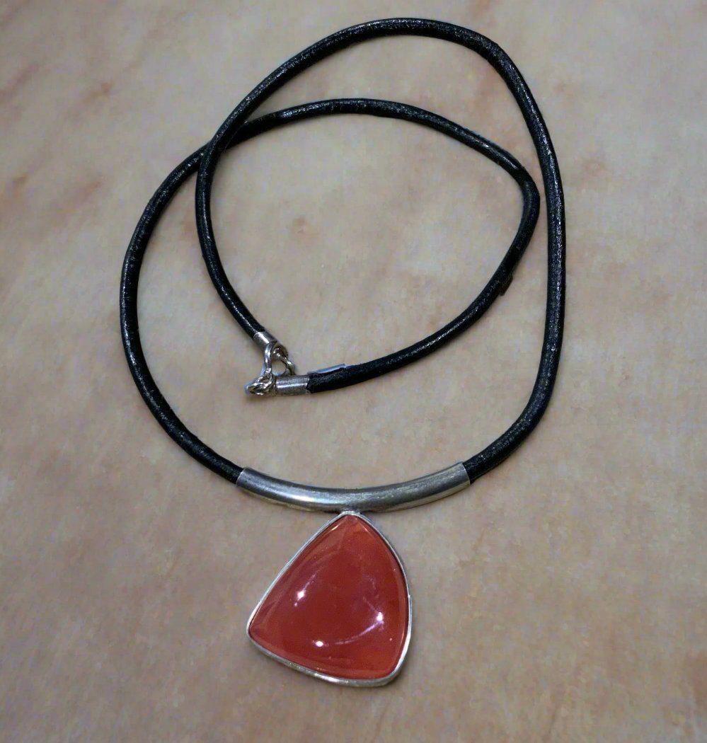 Jasper offers Carnelian 925 silver long pendantnecklace