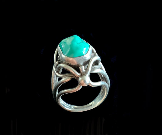 SOLD SCANDIA Turquoise & 925 Sterling Silver Ring Vintage