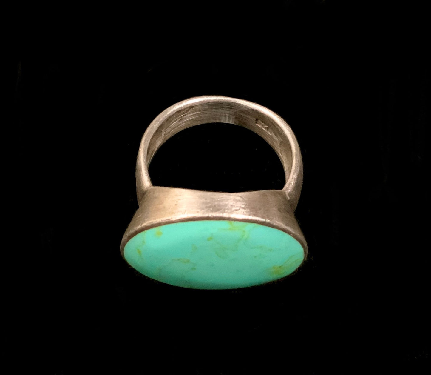 925 Sterling Silver & Turquoise Statement Ring Mexico Size 6 L 1/2