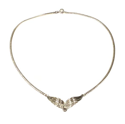 Andreas Daub 925 Sterling Silver Modernist Wings Necklace