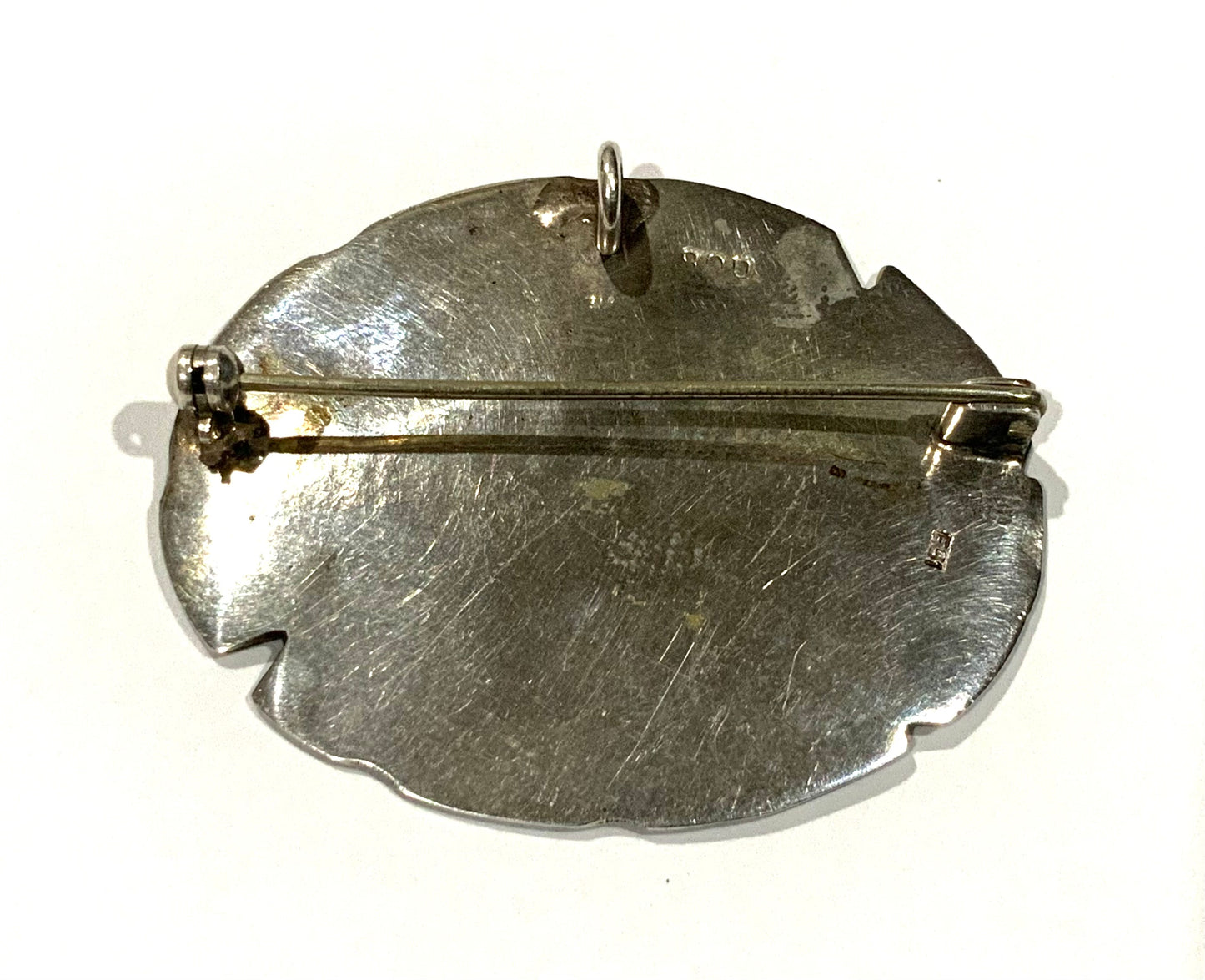 Greek Byzantine Monogram Necklace Pendant / Brooch Silver 800 E51