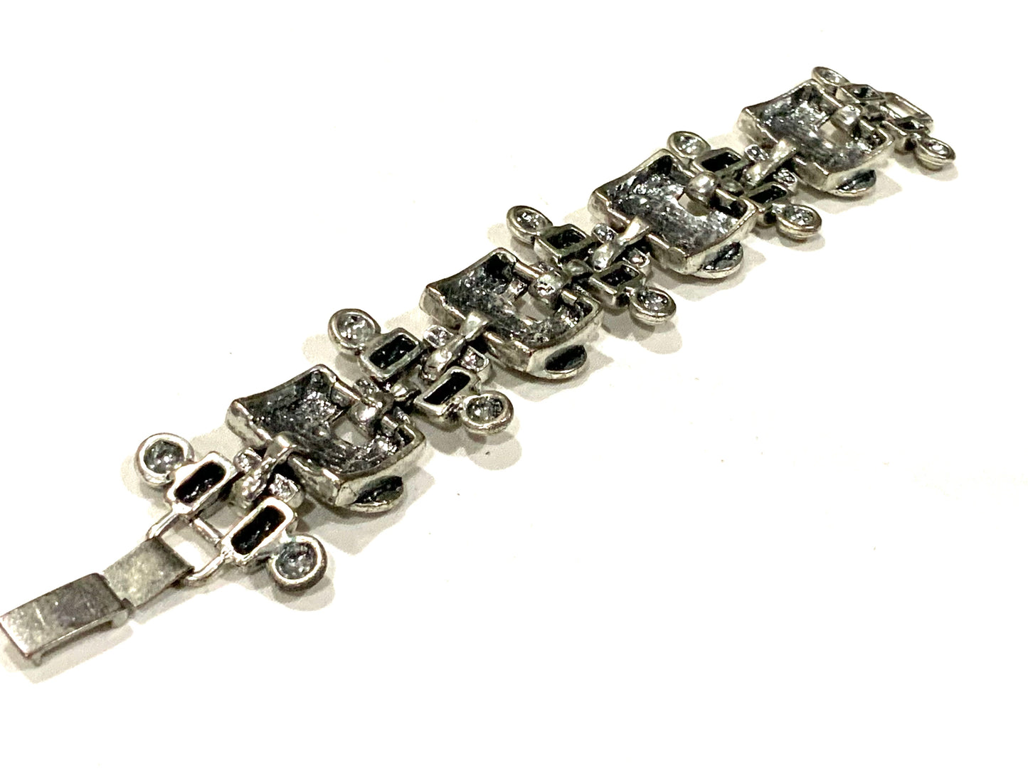 Modernist Heavy Silver Metal Bracelet 80gr 18cm