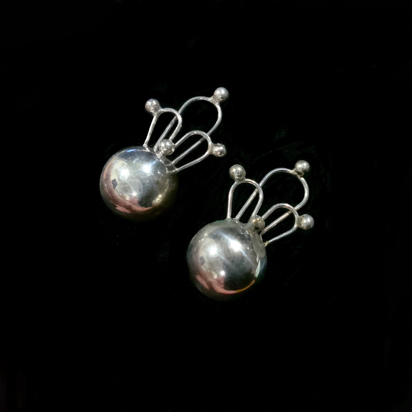 Sucesores De William Spratling Sterling Silver Ball Earrings Mexico TS-24 WS