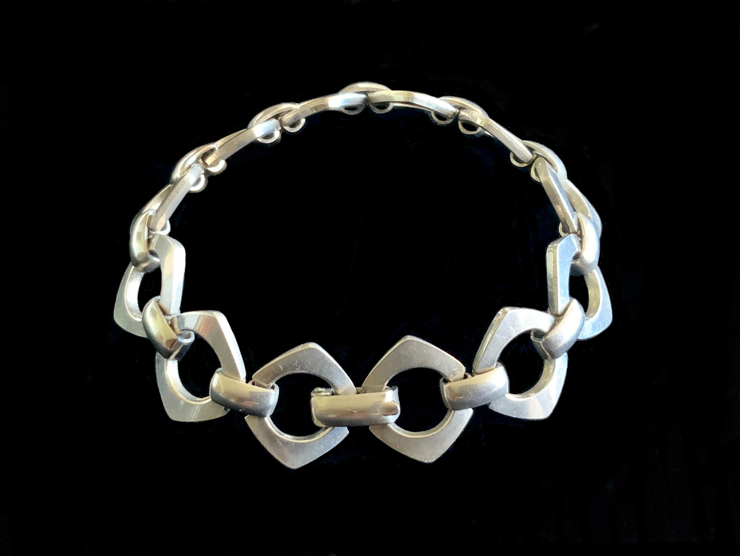 Silver S/Steel Modernist Diamond Link Bracelet 17.5cm