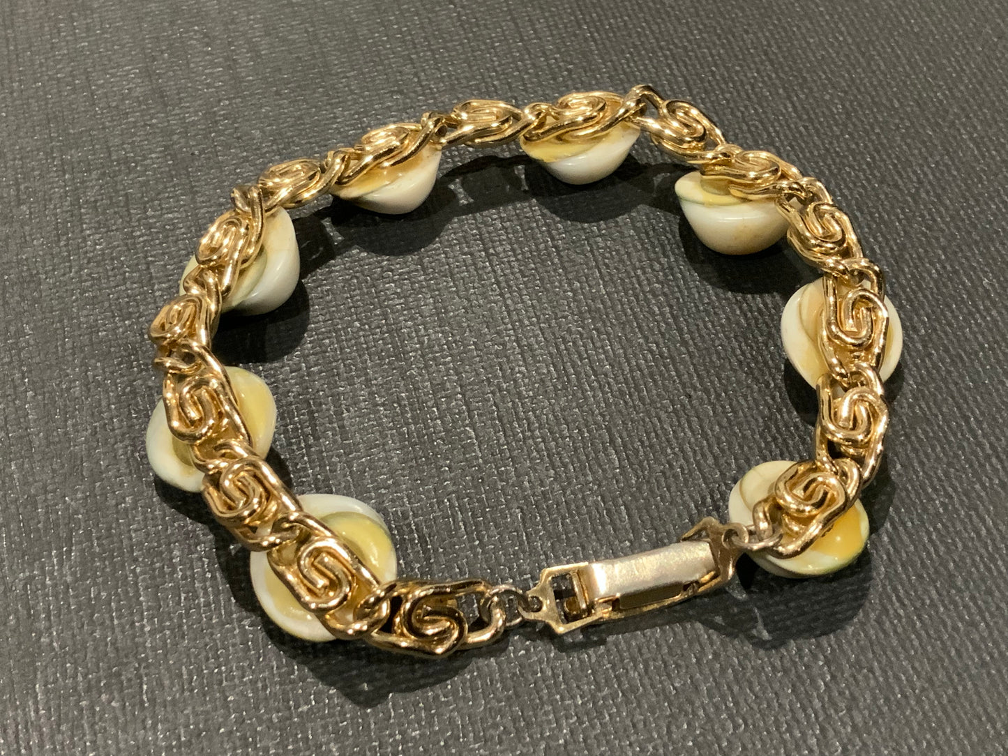 Vintage Operculum Byzantine Chain Bracelet