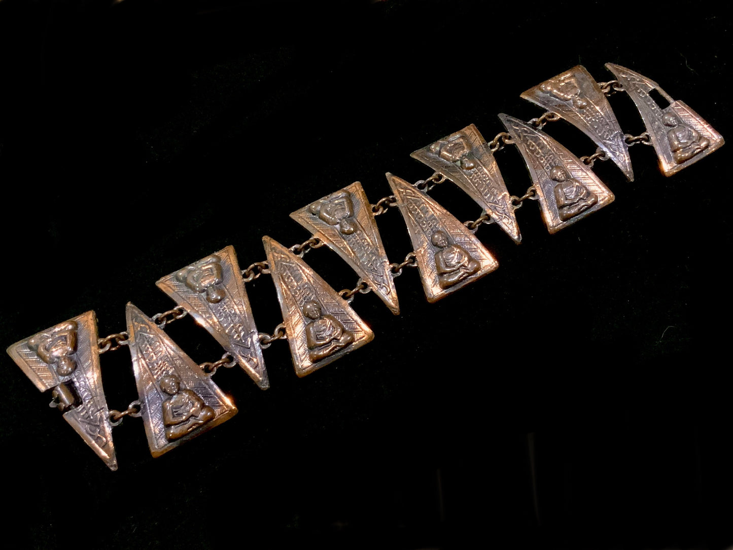 Copper Buddha Link Bracelet W 4.5cm x L 20cm