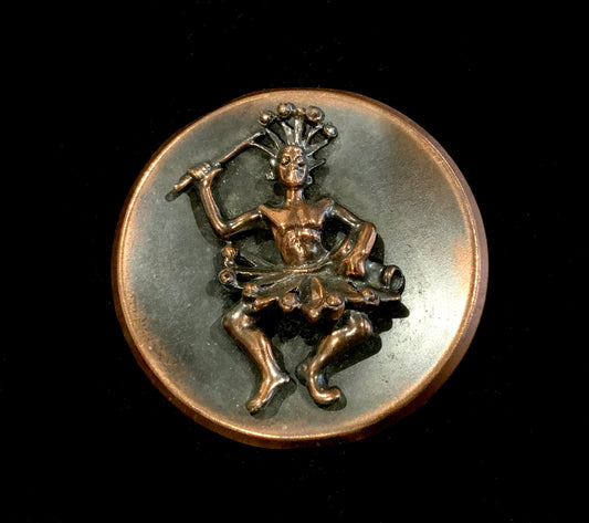 Large Vintage Tribal Copper Zulu Warrior Brooch Pin Pendant Necklace